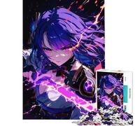Rompecabezas para Adultos de 1000 Piezas Chica Anime con energía púrpura Juegos relajantes Que desafían la Inteligencia Cerebral Juguetes adictivos Gran Regalo Actividades Familiares (Tamaño 50x75cm)