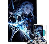 Rompecabezas para Adultos de 1000 Piezas Chica Anime con Espada Juego Imposible Juguetes educativos Regalos de Amigo Invisible para divertirse en Familia (tamaño 38x26cm)