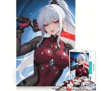 Rompecabezas para Adultos de 1000 Piezas: Chica Anime con Espada, Juegos Familiares, interacción Entre Padres e Hijos, Lista de Deseos con Papá Noel 38x26cm