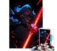 Rompecabezas para Adultos de 1000 Piezas Chica Anime con Espada roja Juguetes adictivos para Cultivar la Paciencia Juegos Familiares Decoración Perfecta Regalo Divertido (Tamaño 38x52cm)