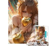 Rompecabezas para Adultos de 1000 Piezas Chica Anime con Manzanas Doradas Ayuda a ejercitar el Cerebro Regalo para Mujeres Juguete antiestrés para Mayores de 14 años Juego de Rompecabezas 50x75cm