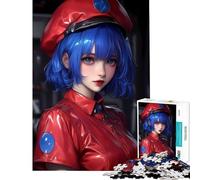 Rompecabezas para Adultos de 1000 Piezas Chica Anime con Uniforme Rojo Waifu Juguetes adictivos para Cultivar la Paciencia Juego Imposible de análisis y lógica Regalo de cumpleaños (Tamaño 38x26cm)