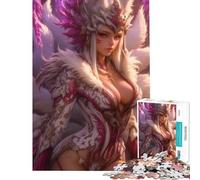 Rompecabezas para Adultos de 1000 Piezas Chica Anime Diosa Kitsune un desafío difícil de completar un Juego de ingenio para Mayores de 14 años (38x52cm)