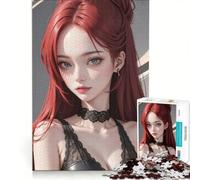 Rompecabezas para Adultos de 1000 Piezas Chica Anime Pelirroja Juguetes antiestrés análisis y lógica colección de Artistas Bellas Artes 50x75cm