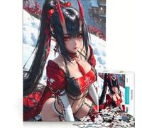 Rompecabezas para Adultos de 1000 Piezas Chica Anime Pelirroja Juguetes antiestrés análisis y lógica colección de Artistas Bellas Artes 38x52cm