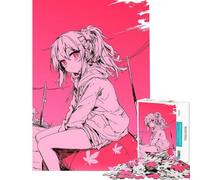 Rompecabezas para Adultos de 1000 Piezas Chica Anime sobre una Pelota Juguetes educativos Juegos Familiares desafío difícil Regalos de Amigo Invisible (tamaño 75x50cm)