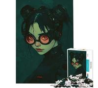 Rompecabezas para Adultos de 1000 Piezas Chica con Gafas ciberpunk Juguetes de Hacker Juegos educativos Juegos Familiares desafío difícil Regalos de Amigo Invisible (tamaño 75x50cm)