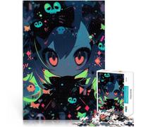 Rompecabezas para Adultos de 1000 Piezas Chica de Anime con Motivos de Calaveras Juego de Preguntas Mejorar el Amor Entre Parejas 75x50cm