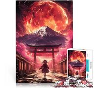 Rompecabezas para Adultos de 1000 Piezas Chica de la Luna de Sangre en Japón desafío Educativo con póster a Juego y Hoja de Trivia 52x38cm