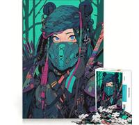 Rompecabezas para Adultos de 1000 Piezas, Chica del Bosque Cyberpunk, Decoración de Pared de Juguete, Decoración Perfecta, cumpleaños 38x26cm