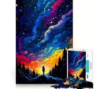 Rompecabezas para Adultos de 1000 Piezas,Chica del Bosque,Estrella,Arte pixelado,Bordes Afilados,Juego de Habilidad Mental,Juego Tranquilo, Relajante (38x52cm)