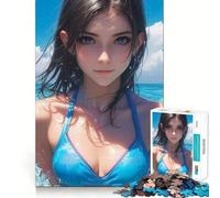 Rompecabezas para Adultos de 1000 Piezas Chica en Bikini,Belleza Playera,Arte de Corte preciso,Juguete Inteligente para el Cerebro,Juego para Relajarse,decoración navideña,Regalo (38x26cm)