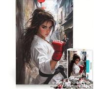 Rompecabezas para Adultos de 1000 Piezas Chica karateca en un callejón Juegos educativos, Actividades Familiares, Regalo de cumpleaños, Regalos de Viaje 50x75cm