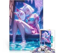 Rompecabezas para Adultos de 1000 Piezas Chica Kitsune Junto al Agua Juegos de relajación Actividades Divertidas en casa, Regalos de cumpleaños, Regalos de Viaje, 75x50cm