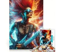 Rompecabezas para Adultos de 1000 Piezas Chica Rockera Mala, Juguetes para armar, Entrena tu Cerebro y Tus Manos, con póster y Hoja de Preguntas a Juego 50x75cm