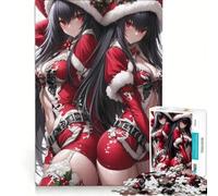 Rompecabezas para Adultos de 1000 Piezas Chicas gemelas de Santa Claus Chica Anime Waifu decoración de Pared de Juguete para Matar el Tiempo en casa Juego de Hermoso diseño 38x52cm