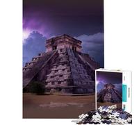 Rompecabezas para Adultos de 1000 Piezas Chichén Itzá Juego Imposible Juguetes educativos Regalos de Amigo Invisible para la diversión Familiar (tamaño 50x75cm)