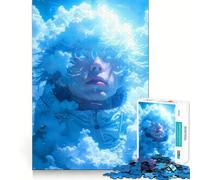 Rompecabezas para Adultos de 1000 Piezas Chico LoFi de Ojos Azules en Las Nubes Decoración Elegante,Juego de Habilidad Mental,diversión Casual,decoración navideña 50x75cm
