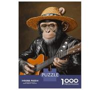 Rompecabezas para Adultos De 1000 Piezas Chimp Rocker with Guitar Rompecabezas para Adultos Juego Práctico Oferta De Regalo De Cumpleaños como Regalos para Toda La Familia 70x50cm/1000pcs