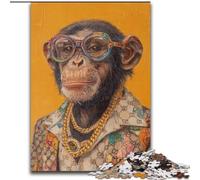 Rompecabezas para Adultos de 1000 Piezas, chimpancé difícil, Ayuda a ejercitar el Cerebro, Juguetes adictivos para Cultivar la Paciencia y la interacción Entre Padres e Hijos (tamaño 50x75cm)