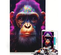 Rompecabezas para Adultos de 1000 Piezas: Chimpancé en la Frontera, Juego Divertido, antiestrés, con Piezas de Formas aleatorias Que encajan Perfectamente 50x75cm
