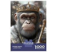 Rompecabezas para Adultos De 1000 Piezas Chimpanzee King Rompecabezas para Adultos Juego De Ingenio para La Diversión Familiar Actividades Divertidas En Casa, 52x38cm/1000pcs