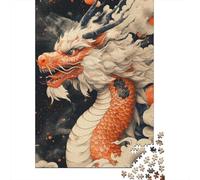 Rompecabezas para Adultos De 1000 Piezas Chinese Dragon Art Print Rompecabezas Juego De Ingenio Regalos para Mujeres Cumpleaños Y Navidad 38x26cm/1000pcs