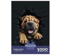 Rompecabezas para Adultos De 1000 Piezas Chinese Shar Pei Rompecabezas para Adultos Juego De Ingenio Regalos para Mujeres 52x38cm/1000pcs
