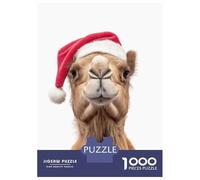 Rompecabezas para Adultos De 1000 Piezas Christmas Camel with Santa Hat Rompecabezas para Adultos Juego Familiar Divertido Y Humorístico Cumpleaños Y Navidad 70x50cm/1000pcs