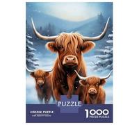 Rompecabezas para Adultos De 1000 Piezas Christmas Cow Family Rompecabezas para Adultos Juego Práctico Corte De Precisión 38x26cm/1000pcs