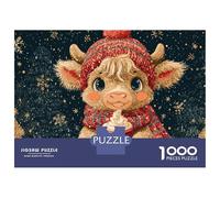 Rompecabezas para Adultos De 1000 Piezas Christmas Cow Mug Rompecabezas Práctico Juego Regalo De Cumpleaños Cumpleaños Y Navidad 38x26cm/1000pcs