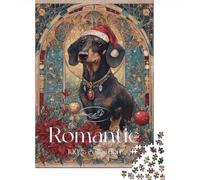 Rompecabezas para Adultos De 1000 Piezas Christmas Dachshund Art Print Rompecabezas para Adultos Juguetes Antiestrés Regalos para Mujeres Juego Desafiante Regalos 52x38cm/1000pcs