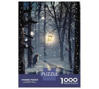 Rompecabezas para Adultos De 1000 Piezas Christmas Eve Cat Rompecabezas para Adultos Juguetes Antiestrés Regalos para Mujeres Juego Desafiante Regalos 52x38cm/1000pcs