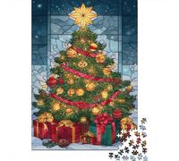 Rompecabezas para Adultos De 1000 Piezas Christmas Stained Glass Window Rompecabezas para Adultos Juegos Relajantes Pero Divertidos Y Humorísticos para Cumpleaños, Navidad 52x38cm/1000pcs