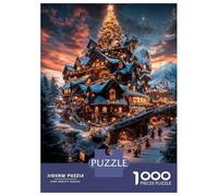 Rompecabezas para Adultos De 1000 Piezas Christmas Village Fantasy Rompecabezas para Adultos Juego Práctico Oferta De Regalo De Cumpleaños como Regalos para Toda La Familia 38x26cm/1000pcs