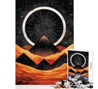 Rompecabezas para Adultos de 1000 Piezas Ciclo Nocturno del Desierto Juegos relajantes desafío exigente Juguete Educativo con Piezas de Formas aleatorias Que encajan Perfectamente (50x75cm)