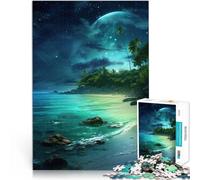 Rompecabezas para Adultos de 1000 Piezas Cielo Nocturno del océano Azul Diversión Familiar Decoración hogar 38x26cm