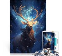 Rompecabezas para Adultos de 1000 Piezas Ciervo Celestial cósmico Juguete Educativo para aliviar el estrés Ideas de Regalos 52x38cm