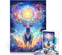 Rompecabezas para Adultos de 1000 Piezas Ciervo Coronado del Universo Juego práctico Cada Pieza es única: un desafiante y Divertido Juego Familiar 52x38cm