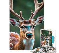 Rompecabezas para Adultos de 1000 Piezas Ciervo en el Bosque Juegos educativos Juguetes Juegos educativos Regalos de Amigo Invisible análisis y lógica (tamaño 38x26cm)