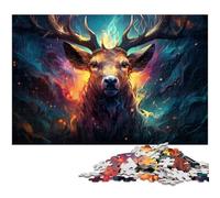 Rompecabezas para Adultos de 1000 Piezas Ciervo Sagrado en el Bosque de Fantasía Juguetes únicos para decoración del hogar y Regalos Apto para 1000 Piezas (75 x 50 cm)