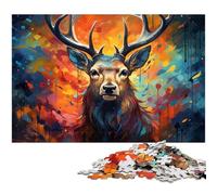 Rompecabezas para Adultos de 1000 Piezas Ciervo Sagrado en el Bosque de fantasía Juguetes únicos para decoración del hogar y Regalos Apto para 1000 Piezas (38 x 26 cm)