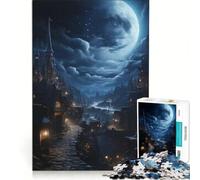 Rompecabezas para Adultos de 1000 Piezas Cima de la Colina iluminada por la Luna Juguetes para armar para la diversión Familiar con Piezas de Formas aleatorias Que encajan Perfectamente 38x52cm