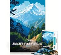 Rompecabezas para adultos de 1000 piezas Circuito de Annapurna,paisaje montañoso de Nepal,arte de bordes precisos,juego de habilidad mental,juego tranquilo,regalo de cumpleaños para la mente (50x75cm)