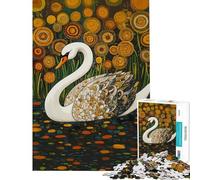 Rompecabezas para Adultos de 1000 Piezas Cisne en un jardín Estrellado Rompecabezas Divertido para Adultos Regalos para Mujeres Difícil y desafiante (Tamaño 50x75cm)