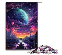 Rompecabezas para Adultos de 1000 Piezas Ciudad bajo el Planeta Rompecabezas para el hogar Juegos educativos Juguetes de Bricolaje Gran Regalo para Juegos 1000 Piezas (38 x 26 cm)