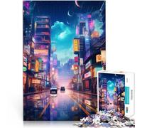 Rompecabezas para Adultos de 1000 Piezas Ciudad cibernética del Futuro Juegos Divertidos Cada Pieza es única: un desafiante y Divertido Juego Familiar 75x50cm