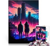 Rompecabezas para Adultos de 1000 Piezas Ciudad de Tonos futuristas Juego Intelectual de Juguete Colección de Artistas, Bellas Artes 75x50cm