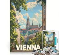 Rompecabezas para Adultos de 1000 Piezas Ciudad de Viena Minimalista Juguete Educativo Difícil Lista de Deseos con Papá Noel 38x52cm