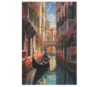 Rompecabezas para adultos de 1000 piezas, ciudad junto al río, rompecabezas de madera, desafío cerebral, juego de juguetes (78×53cm)